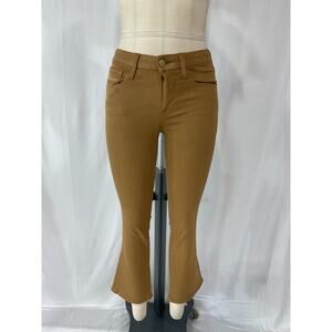 Frame 'Le' Brown Crop Mini Boot Coated Denim Jeans Size 25